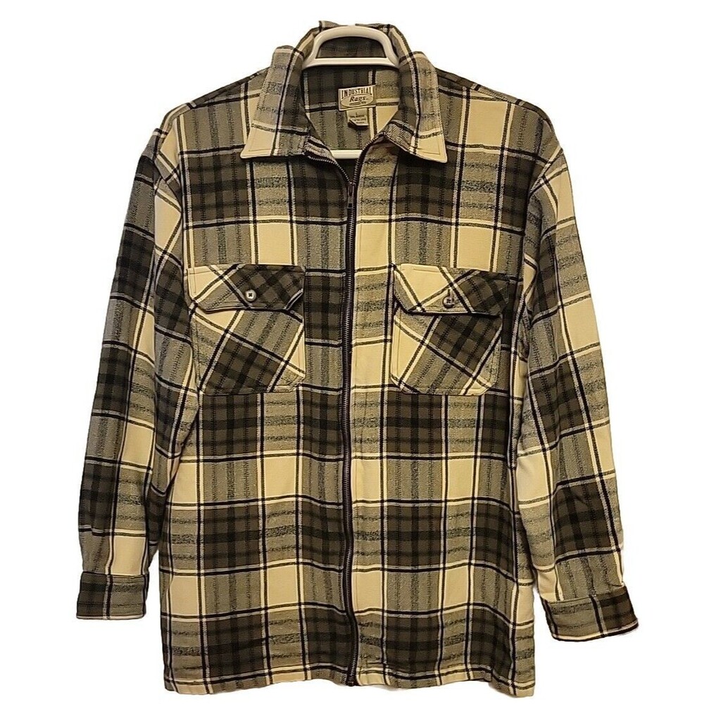 Industrial Rags Plaid FullZipper 2Pocket Size LARGE New Without Tags NotButtonUp